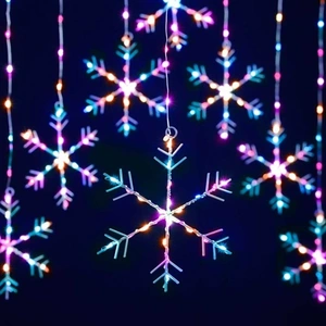 1.2m x 1.2m Snowflake Curtain Light Aurora Multicolour