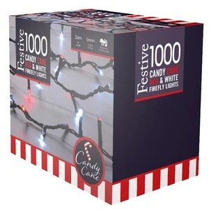 1000 Firefly Lights Candy Cane Red & White - image 2