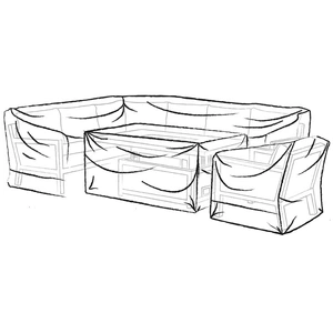 Bramblecrest Pienza L-Shape Sofa and Chair Set Cover - Khaki - image 2