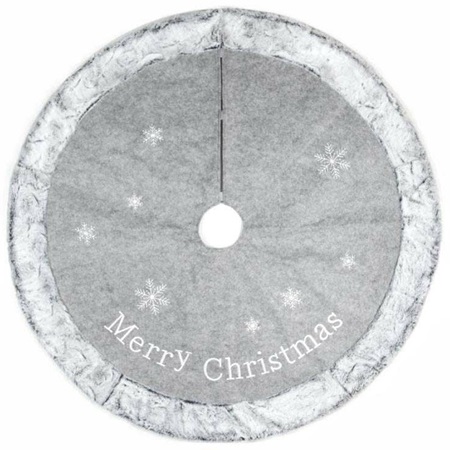 Faux Fur Tree Skirt Grey 100cm - image 3