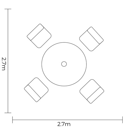 Oakley 4 Seat Round Dining Set - image 3