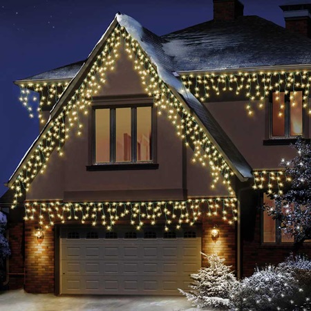 Snowing Icicle Brights 480 Warm White LED/Timer - image 1